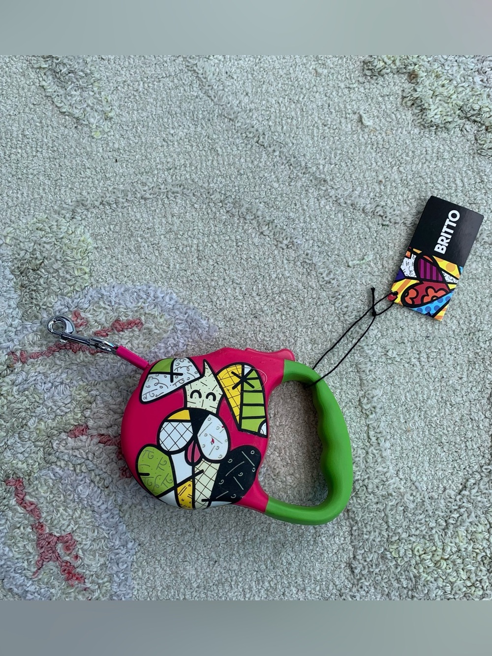 Vintage rare Romero Britto Pop Art Retractable Dog Leash